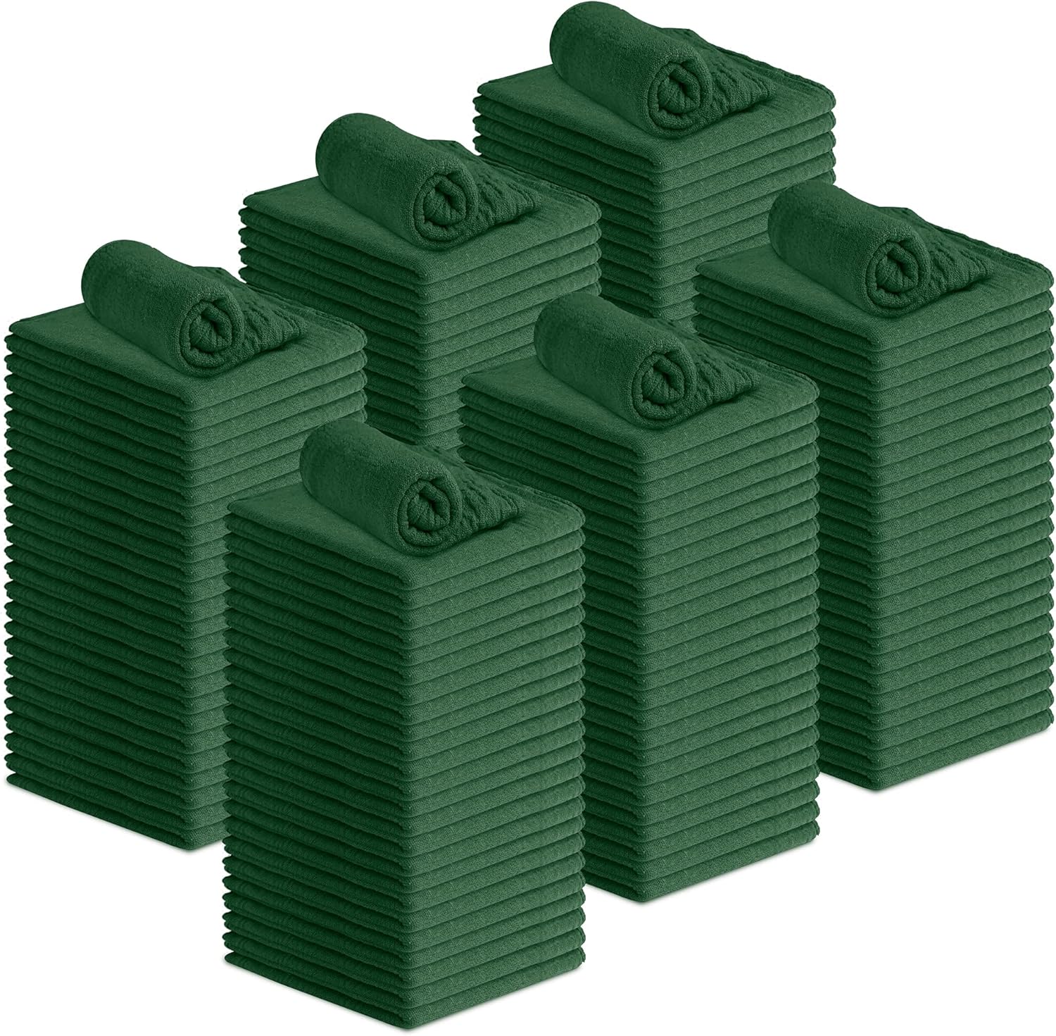 Avalon Towels Cotton Shop Rags – (Pack of 150) Size 12x14 Inches Cleaning Rags – Absorbent Shop Towels and Multipurpose Cleaning Towels for Automobiles, Industries, Garage and Homes (Green)