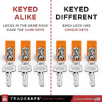 TRADESAFE Lockout Tagout Locks Set - 10 Orange Aluminum Loto Locks, Keyed Different Lock Out Tag Out Padlocks, 2 Keys Per Lockout Padlock, OSHA Compliant