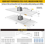 2Pack 1.64x4ft Adjustable Metal Garage Wall Shelving Heavy Duty Garage Storage Shelf Wall Mounted White