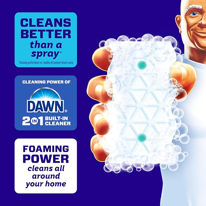 Mr. Clean Magic Eraser Foaming Sponge, All Purpose Cleaner, Dawn Cleaning Power, Ultra Foamy, 7ct