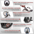 Reusable Half Face and Full Face Gas Mask with Activated Carbon Filter Against Organic Vapor/Dust/Chemical