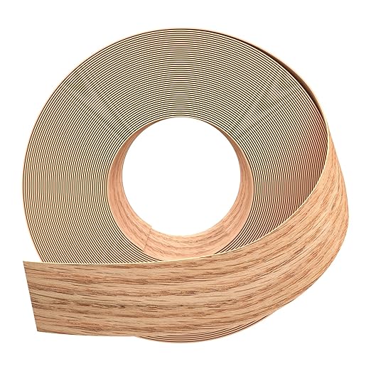 GSCIT Club Red Oak Edge Banding, 2 inch x 100ft roll of Veneer Edge Banding -Pre-glued Flexible, Real Wood Tape Banding for Cabinet Repair Furniture Restoration