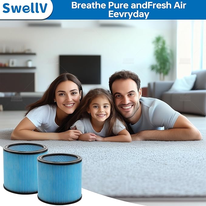 90304 Replacement Filter Compatible with Shop-Vac Shop Vac 90304, 90350, 90333,903-04-00, 9030400,fits most 5 Gallon and above Wet/Dry Vacuum Cleaners (2 Pack blue)