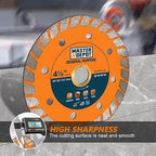 4-1/2 Inch Diamond Cutting Blade, Turbo Rim for Angle Grinder Circular Saw Cutter Wheel Dry Wet for Masonry/Concrete/Brick/Stone, 7/8"-5/8" Arbor (115mm, 3 PCS)