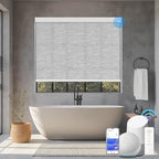 Motorized Blinds with Remote Cordless Automatic Motorized Shades Custom Blinds for Windows Smart Curtains Compatible with Alexa Google Home(Light Filtering Jacquard Grey,W67 x H72in)