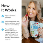 FORCE FACTOR Amazing Ashwa for Stress Relief, Memory, Focus, and Immune Support Health, Ashwaganda Supplement with KSM-66 Ashwagandha for Stress, 180 Soft Chews