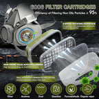 Respirator Mask with Filters - Reusable Respirators for Asbestos, Fume, Painting, Sanding, Resin, Polishing and Dust