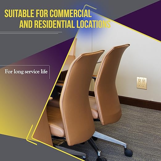 ENERLITES Elite Series Decorator Receptacle Outlet Child Safe Tamper-Resistant, Gloss Finish, Self-Grounding, 2-Pole, Residential Grade, 15A 125V, UL Listed, 61501-TR-GD-10PCS, Gold (10 Pack)