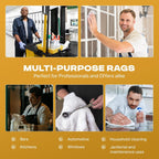 Angel-in-Armor White Terry Cloth Rags (12” x 12”) – 5Ib Bulk Box of 100% Cotton Cleaning Rags (60 Units) – Reclaimed Towels for Plumbers, Shop Use, Janitorial, and Commercial Cleaning