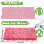 Zhengmy 300 Pieces Kitchen Sponge Bulk Natural Sponges for Dishes Compressed Wood Pulp Sponges Cleaning Sponge Without Scratching for Kitchen Bathroom, 3.9 x 2.4 x 0.12 Inch (Multicolor)
