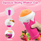 Tgosomt Slushie Maker Cups, Quick Magic Squeeze Slushy Cups, DIY Frozen Smoothies Cups, Juice Milk shake Yogurt Ice Cream Maker, Double Layers Cooling Cups, Cool Fun Gifts (Pink)