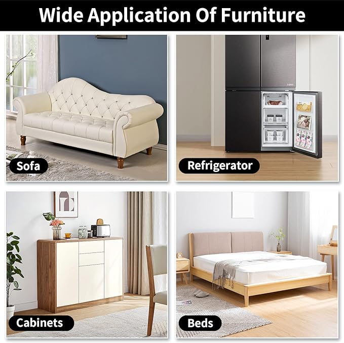 Ezprotekt 5" Round Felt Furniture Movers Sliders for Hardwood Floors, 8 Pcs Reusable Felt Furniture Moving Pads for Heavy Duty Bed Sofa Fridge Couch, Move Item Easily and Quickly (Beige)