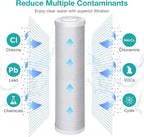 SimPure Whole House Water Filter, 20" x 4.5" BB Activated Carbon Block Filter Replacement Cartridge Coconut CTO Filter (4 Pack)