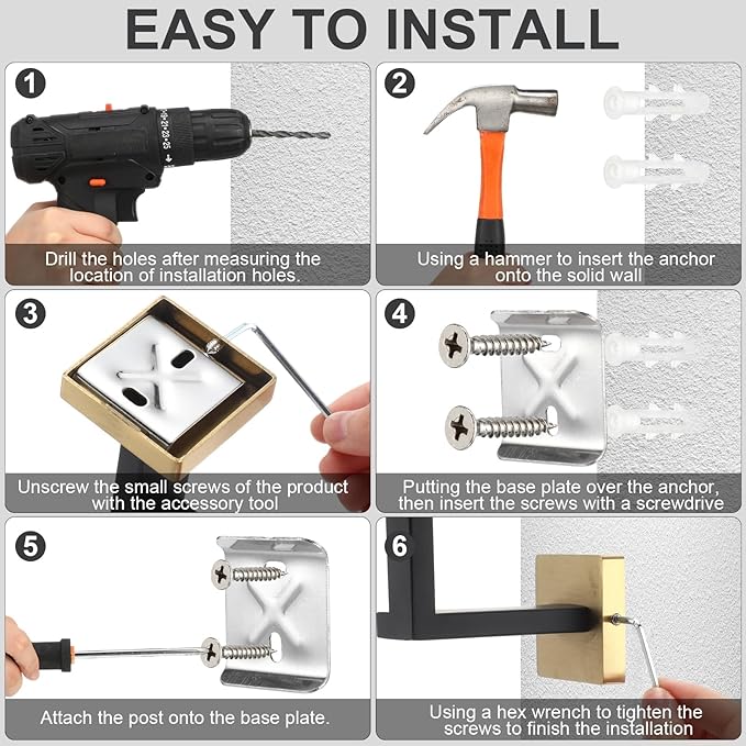 Gisafai 15 Pcs Bathroom Hardware Accessories Set 23.6 Inch Bath Towel Bar Kit Stainless Steel Bathroom Hardware Set Towel Racks Ring Hooks Paper Holder for Wall Mounted (Black Gold)