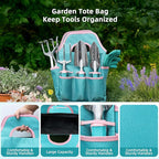 MelonArt Garden Tool Set,8 Pcs Gardening Hand Tool Starter Kit for Women Heavy Duty Outdoor Tool Kit Aluminum Alloy with Non Slip Ergonomic Handle, Ideal Gifts for Women and Men, Green&Pink