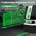 Laser Level Self Leveling, 100Ft Rechargeable Dual Modules Line Laser, Lazer Leveler Tool for Picture Hanging with Brightness Adjustment, Magnetic Bracket Carrying Case Battery Included