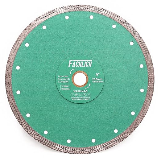 Diamond Porcelain Saw Blades - 9" Tile Blade 230MM Ceramic Cutting Disc with X Teeth Turbo Mesh Rim for Ceramic Tile Porcelain Granite Marbles