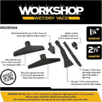 WORKSHOP Wet/Dry Vacs Vacuum Accessories WS25054A Homeowner DIY Kit for Wet Dry Vacuum Cleaners, 1-1/4-inch and 2-1/2-inch Shop Vacuum Attachments with 2-1/2-inch Hose Adapter, for General Cleaning