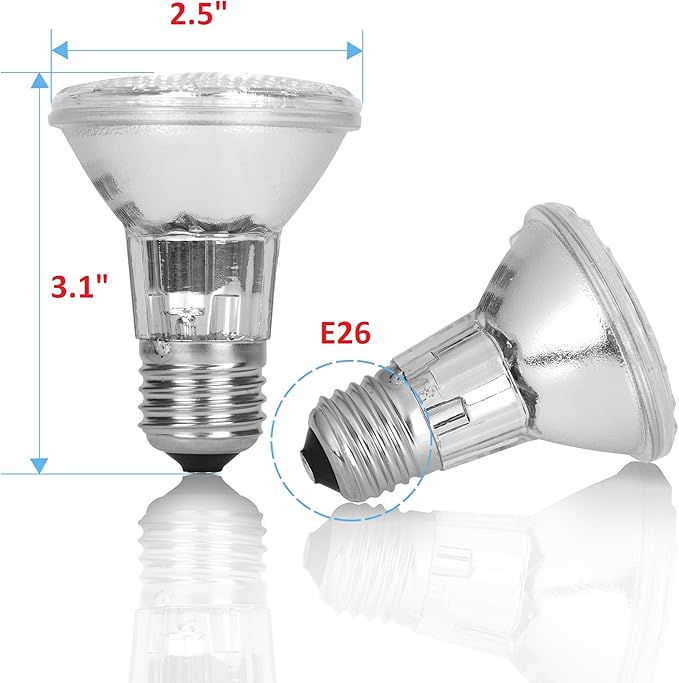 Par 20 15 Pack FL25 50PAR20/FL 50 Watt Halogen Spot Light Bulb Replacement 120V 130V Edison Base Flood Beam Lighting Range Hood Oven PAR20 Reflector Excel Holgen Hologen Bulbs DL Kitchen Bathroom