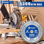 10-Inch 80-Tooth Circular Saw Blade,TCT ATB Framing Blade,30mm Bore (16, 20,25 and 25.4mm Reduction Rings Included) for Table Saws