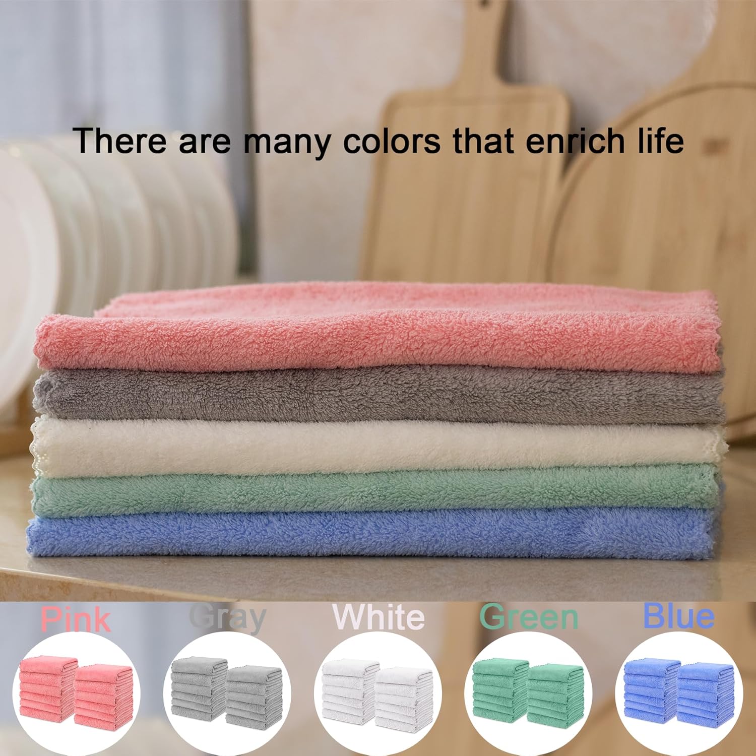 kimteny Kitchen Cloth Dish Towels, 13x28 Inches Premium Dishcloths, Super Absorbent Coral Velvet Microfiber Cleaning Cloths, Fast Drying Rags for Washing Dishes (13x28-8 Pack, Pink)