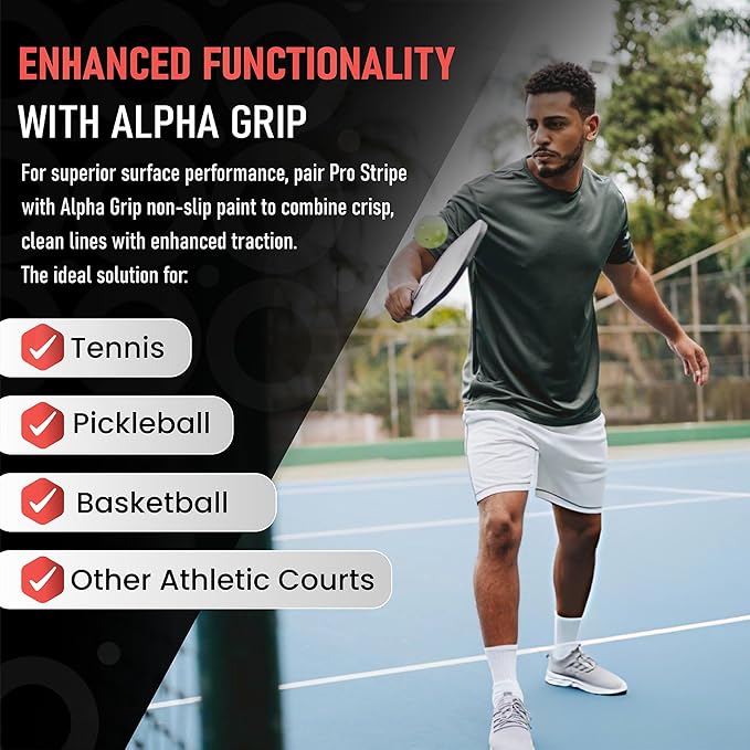 Pro Stripe Line Marking Paint – Courts, Parking Lots & Surface Restoration - (White, 1 Gallon)