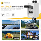 32 Amp DC Solar Panel Disconnect Switch 4 Holes AC Miniature Circuit Breaker Box 500V 2 Poles with IP65 Waterproof UV-Proof Box for Outdoor Solar PV Homes Battery