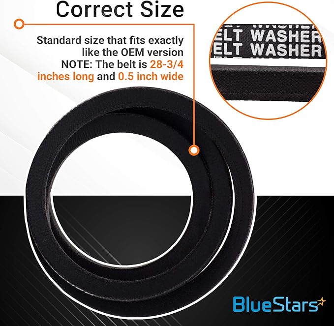 BlueStars 4-Pack Ultra Durable 27001006 Washer Drive Belt - Compatible with Amana Maytag Speed Queen Washers - Replaces 38174 WP27001006 40053601 40053606 PS11740577