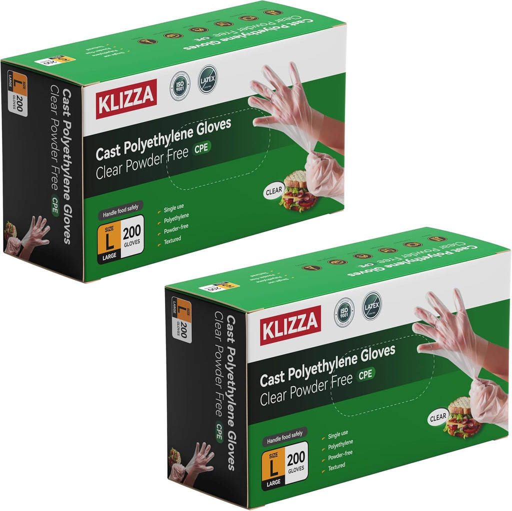 Plastic Gloves Disposable, Latex-Free, Powder Free, Clear Gloves Safe for Cooking, Food Prep, Kitchen,Cleaning