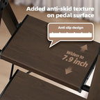 HillhutApex 5 Step Foldable Aluminum Step Ladder with Handgrip, Anti-Slip Pedal, 330lbs Capacity, Lightweight & Portable for Home, Kitchen, Office, Garage (Walnut)