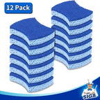 MR.SIGA Non-Scratch Cellulose Scrub Sponge, Dual-Sided Dishwashing Sponge for Kitchen, 12 Pack