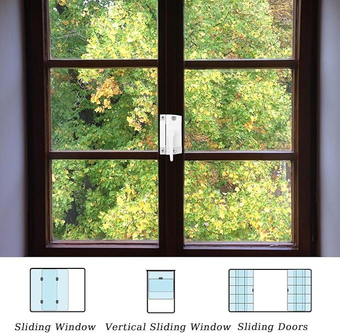 10 Pcs Cam Action White Window Sash Locks, Security Window Latches Replacement Sash Lock, Replacement Sash Lock for Horizontal Sliding Windows and Vinyl Single or Double Windows