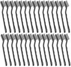 Jeffbaubl 30 Pieces Mini Wire Brush,6.7 Inch Stainless Steel Scratch Brushes,Wire Bristles Brush,Curved Handle Masonry Brushes Wire Bristle for Cleaning Welding Slag and Rust