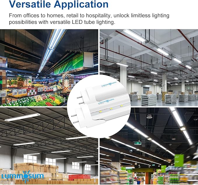 T8 LED Tube Light Bulbs 4 Foot 20W 40W Equivalent 6000K Cool White 2000LM, T8 T10 T12 Fluorescent Replacement, Dual-end Powered Ballast Bypass, Clear Cover ETL Listed for Garage 25-Pack