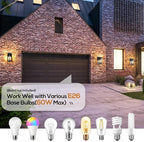 9.76'' Dusk to Dawn Outdoor Wall Light 2 Packs, Exterior Fixture Mount for House Front Porch, Anti-Rust Modern Lantern with Tempered Glass Shade for Garage, Brown