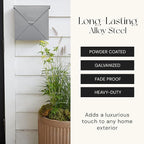 NACH Mailboxes for Outside Wall Mount, 10 x 10 x 4 inch Silver Mail Boxes for House Outside, Waterproof Mailboxes for Outside - Chicago Style Mail Box