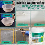 2.5Kg/101Fl.oz Transparent Waterproof Coating Invisible Waterproof Agent Set with Indoor&Outdoor Insulating Sealant with Wooden Brush Putty Knife Cut Resistant Work Gloves Paint Roller(3L/0.79Gal)