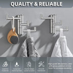Angle Simple Swivel Towel Hooks for Bathroom, SUS 304 Stainless Steel Foldable 3 Arms Hand Towel Holder, Coat Wall Hooks, Polished Chrome, 2 Pack