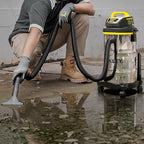 STANLEY Shop Vacuum Wet/Dry, 5 Gallon, 4 Horsepower, Stainless Steel Wet/Dry Vac Silver+Yellow+Black