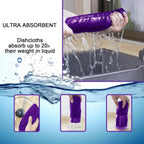 kimteny 13x28 Inches Kitchen Cloth Dish Towels, 400 GSM Premium Dishcloths, Super Absorbent Coral Velvet Microfiber Cleaning Cloths, Fast Drying Rags for Washing Dishes (12 Pack, Purple)