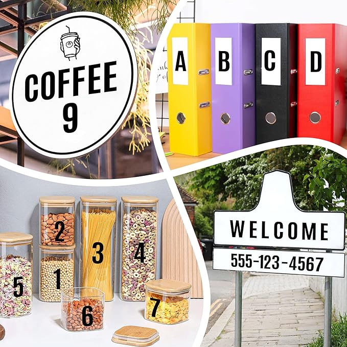 910 PCS 42 Sheets Letter Stickers Large Mailbox Numbers and Letters Self Adhesive Vinyl Waterproof Custom Alphabet Number Stickers for Mailbox Address, DIY Crafts, Door, Windows Decor (3 Inch,Black)