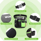 WORKPRO Garden Tool Belt, 5-Pocket Single Side Gardening Tool Pouch with Adjustable Waist Strap, Utility Garden Waist Bag for Women, Ideal for Gardening, Carpentry, and DIY Projects