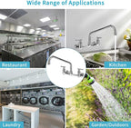 8" Center Wall Mount Kitchen Faucet with 12" Swivel Spout, 2 Handle Commercial Restaurant Sink Faucet for Compartment Sink & Home Kitchen Sink, Chrome Finish