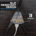 Iron Forge Cable 12 Gauge Extension Cord with Multiple Outlets - Black Heavy Duty Extension Cord 6 ft - 12/3 SJTOW, 3 Prong Lighted Outlet Cords