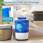 Giantex Portable Mini Washing Machine, 5.5 lbs Capacity Small Compact Laundry Washer with Spin Tub & Drain Hose, Semi-automatic Washer Machine for Apartment Dorms RV Home (Blue)