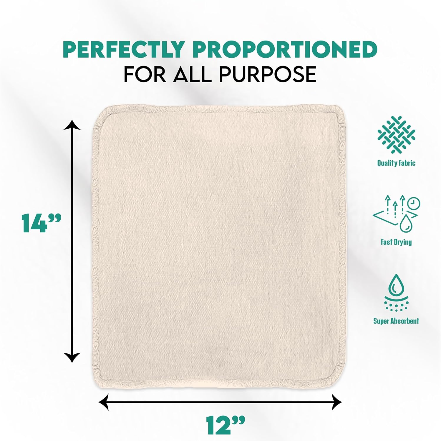 ZUPERIA Cotton Shop Towel – Multipurpose Cleaning Cloths (14" x 12" - Pack of 500 - White) Reusable Shop Rags for Automobiles, Industrial, Restaurants, Garage, and Homes