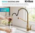 KRAUS Britt Commercial Style 2-Function Single Handle Pull Down Kitchen Faucet in Matte Black, KPF-1693MB