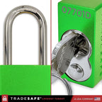 TRADESAFE Lockout Tagout Locks Set - 10 Green Aluminum Loto Locks, Lock Out Tag Out Padlocks Keyed Alike, 2 Keys Per Lockout Padlock, OSHA Compliant