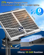 Ofuray Of-11000W Solar Street Lights Outdoor, 800000LM Solar Security Flood Parking Lot Lights Commercial Dusk to Dawn, 6500k Led Big Power with Remote Control for Street,Court,Yard