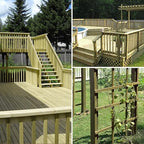 Wood Screws 5 Inch, FIXLINK Deck Screws #10 x 5, 50 PCS, Epoxy Coated, T25 Star Bit Above 1500 Hour Salt Spray Coating Outdoor Decking Screws Excellent Rust Resistant for Wood Fence, Green